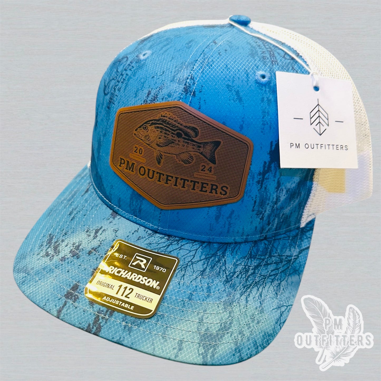 PM Outfitters Custom Logo Lane Snapper Patch | Realtree Fishing Richardson 112 Trucker Hat