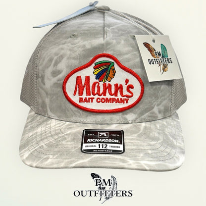 Mann's Bait Company Hat – PM Outfitters Retro Patch | Richardson 112 Mossy Oak Bonefish Camo