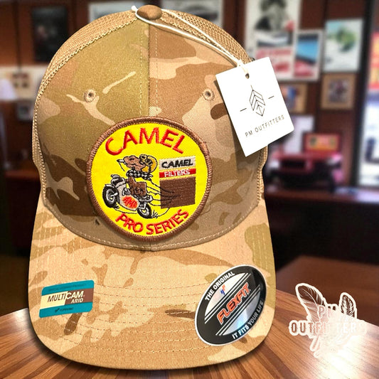 Retro Camel Pro Series FlexFit Camo Trucker Hat