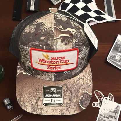Retro NASCAR Winston Cup Series Racing Camo Trucker Hat