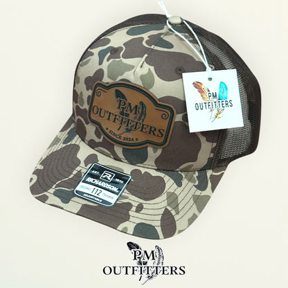 PM Outfitters Richardson 112 trucker hat interior tag detail