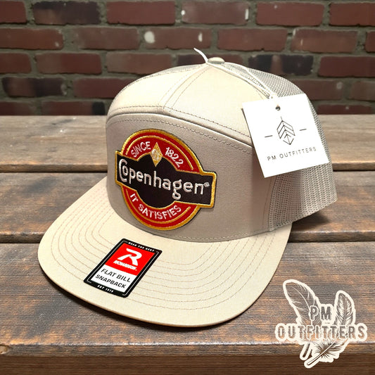 Copenhagen Since 1822 It Satisfies Richardson 168 Trucker Hat - Tan Beige 7 Panel Snapback