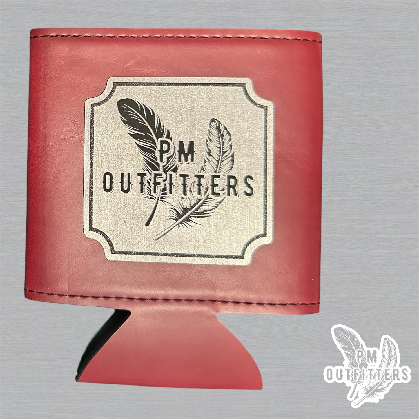 PM Outfitters Custom Laser Engraved Seinfeld George Costanza Portrait Premium Leatherette Can Cooler - Maroon Koozie