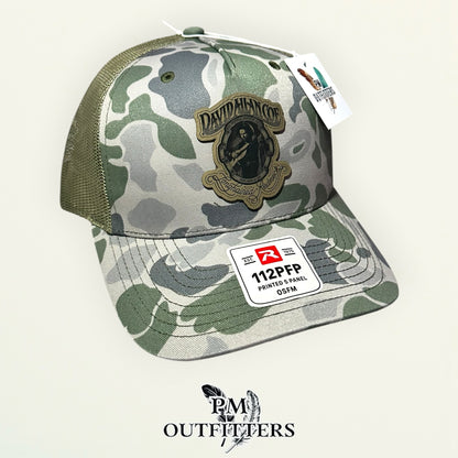David Allan Coe trucker hat profile view Marsh Duck camo brim