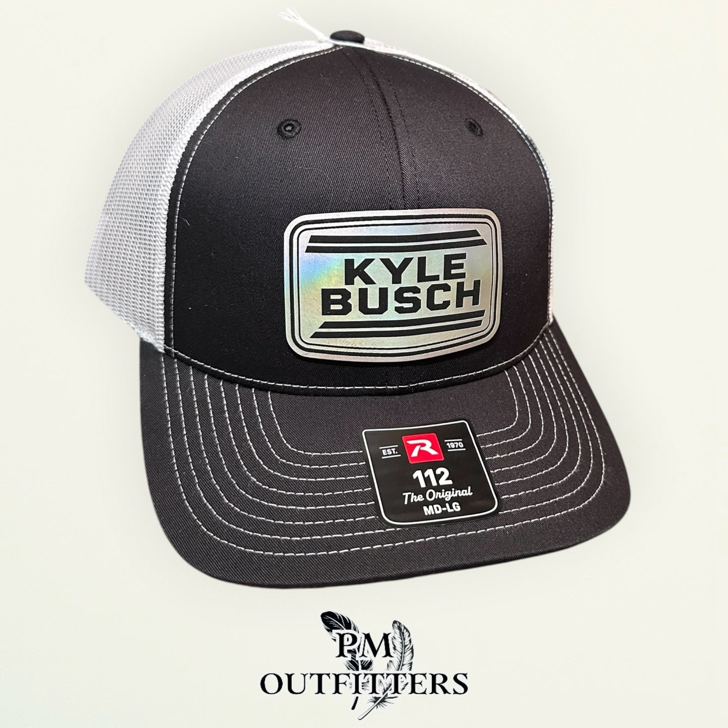 Kyle Busch Memorial Hat - In Memory of Rowdy (1985-2026) | Richardson 112 Black White Tribute