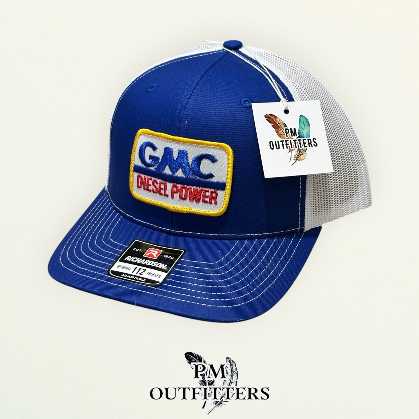 GMC Diesel Power True Vintage Patch Trucker Hat – PM Outfitters | Richardson 112 Royal Blue White Authentic Trucking Heritage