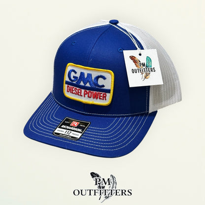 GMC Diesel Power True Vintage Patch Trucker Hat – PM Outfitters | Richardson 112 Royal Blue White Authentic Trucking Heritage
