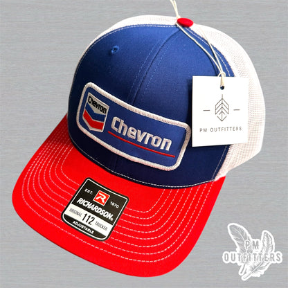 Retro Chevron Gas Logo Richardson Trucker Hat