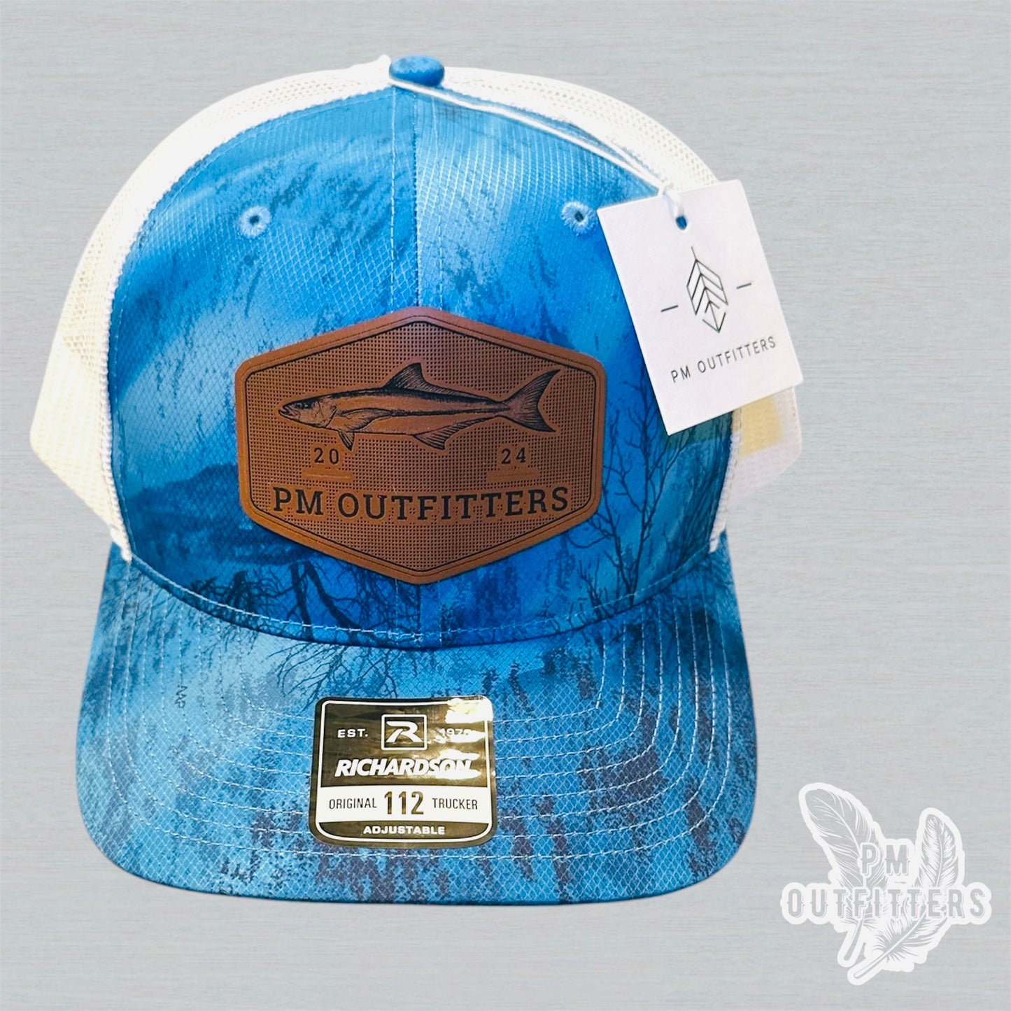 PM Outfitters Custom Logo Cobia Patch | Realtree Fishing Richardson 112 Trucker Hat