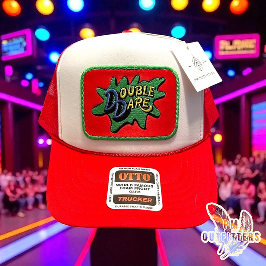 Vintage Double Dare Nickelodeon Foam Front Rope Trucker Hat