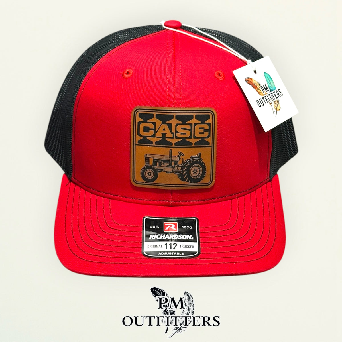 Case trucker hat black mesh back Richardson 112 red