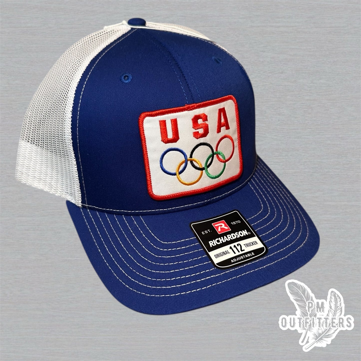 Vintage USA Olympics Trucker Hat - Royal Blue & White Richardson 112