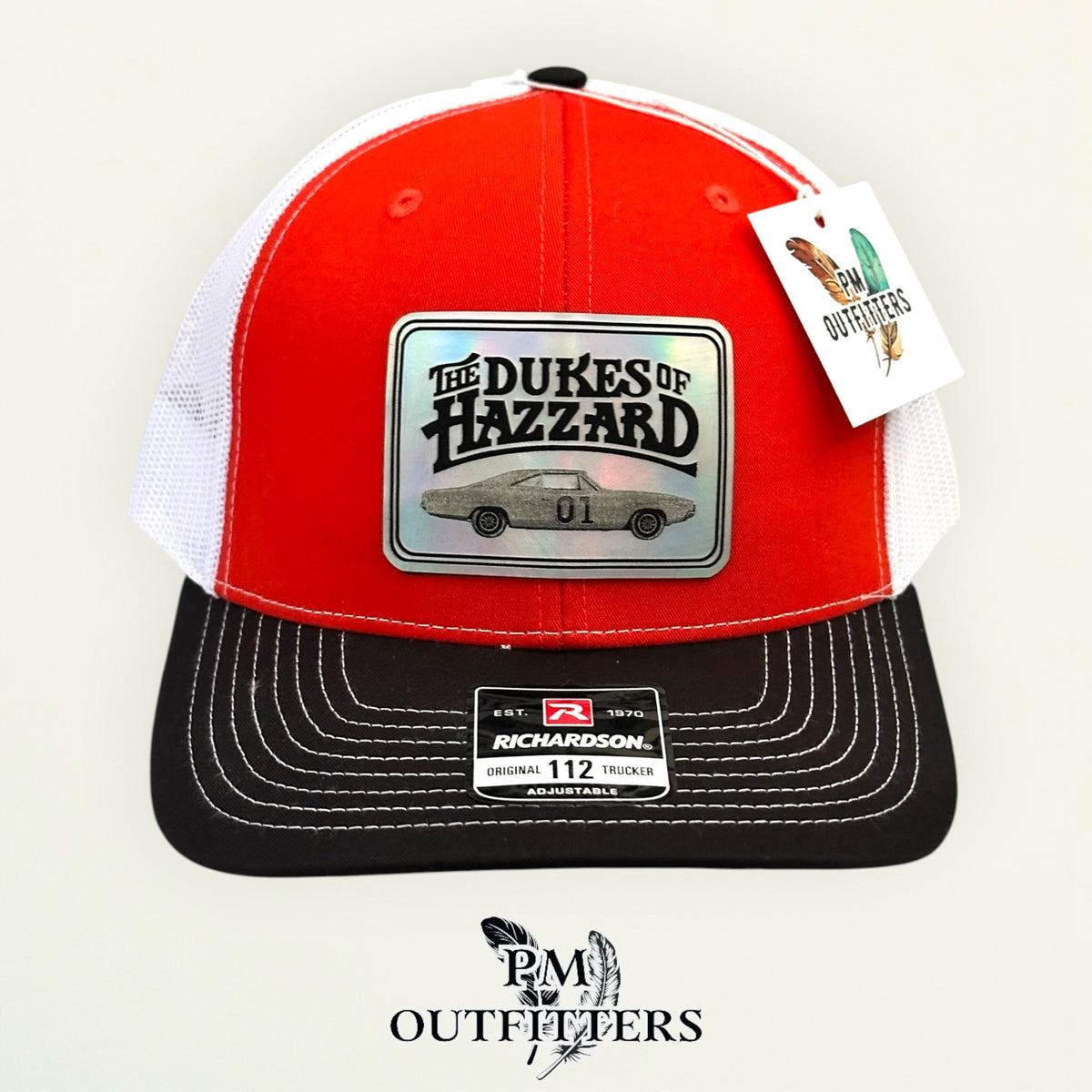 Dukes of Hazzard patch detail General Lee car holographic trucker hat