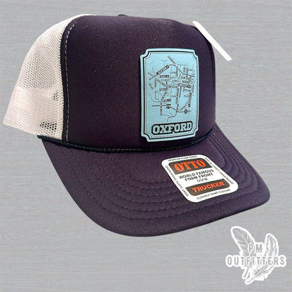 Custom Design Ole Miss Oxford Map Foam Front Rope Trucker Hat