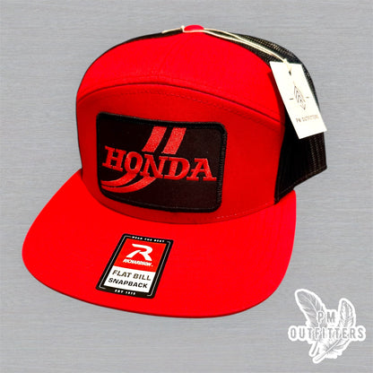 Honda Trucker Hat - Retro Patch Richardson 168 Red Black