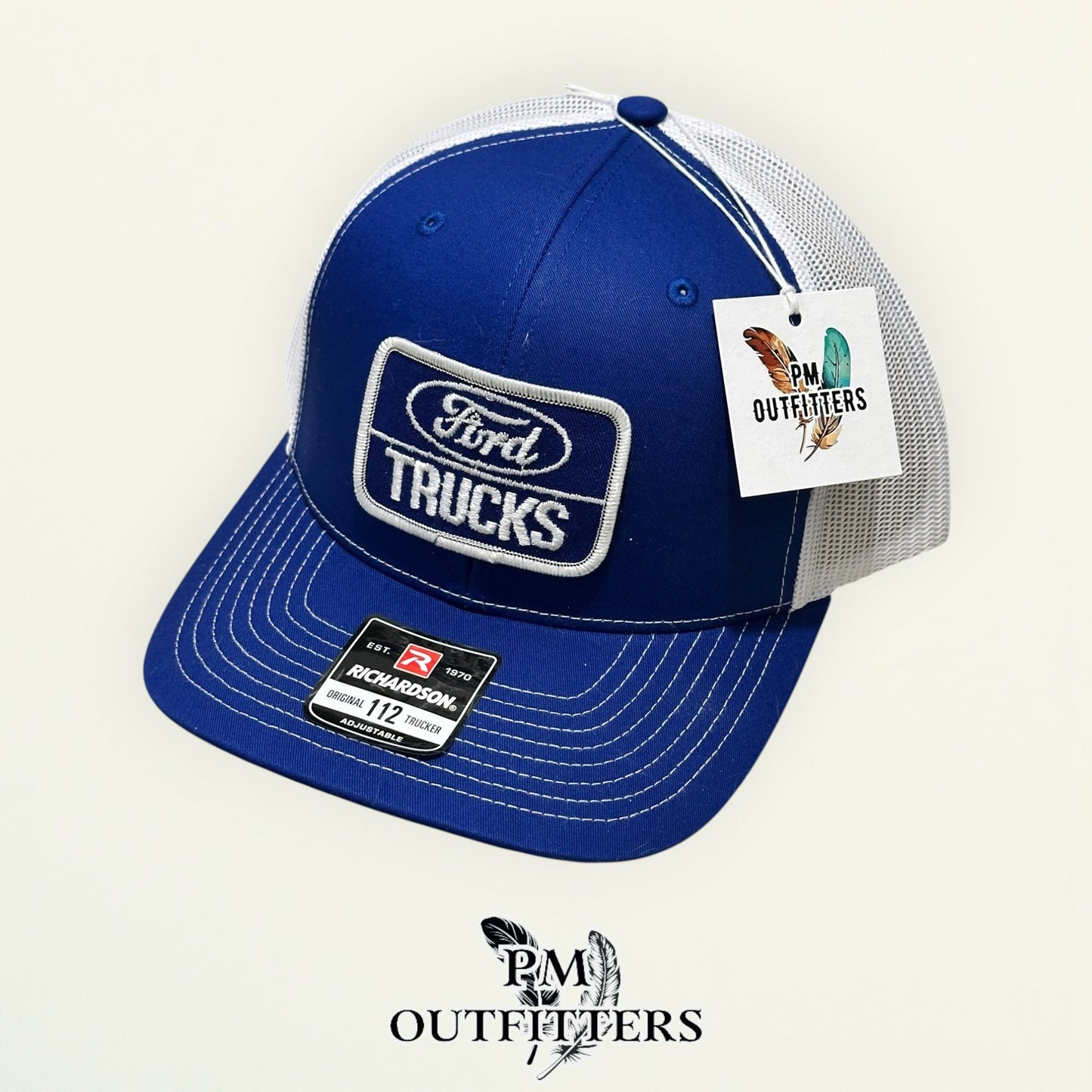 Ford Trucks True Vintage Patch Trucker Hat – PM Outfitters | Richardson 112 Royal Blue White Authentic Automotive Heritage