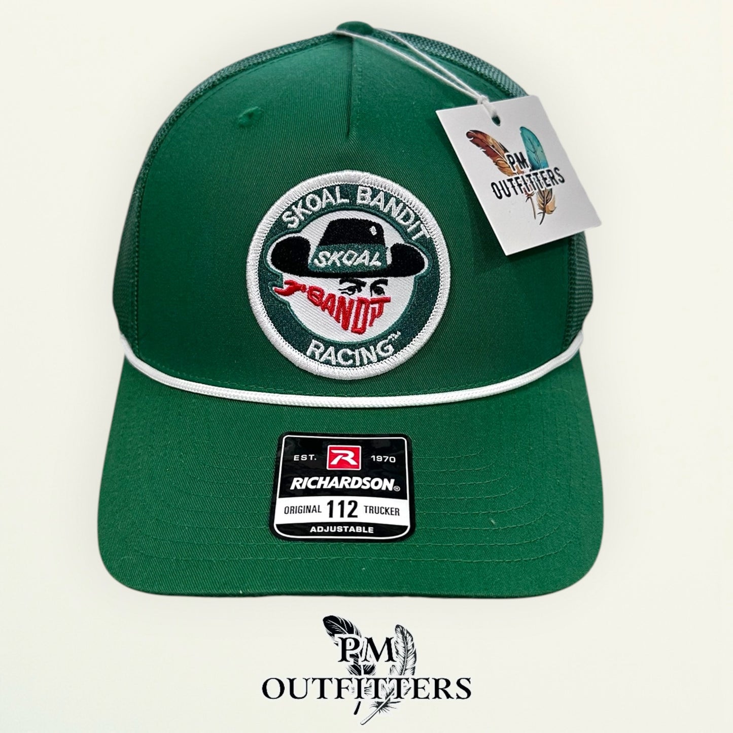 Skoal Bandit Racing Retro Patch Hat | Richardson 112 Kelly Green & White Rope Trucker