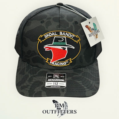 Skoal Bandit Racing trucker hat black mesh back Sable Duck camo Richardson 112
