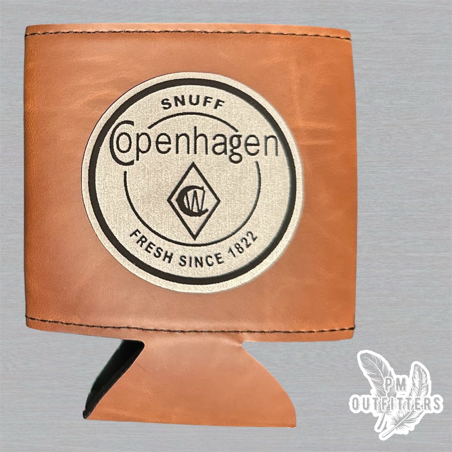 PM Outfitters Custom Laser Engraved Copenhagen Snuff Premium Leatherette Can Koozie