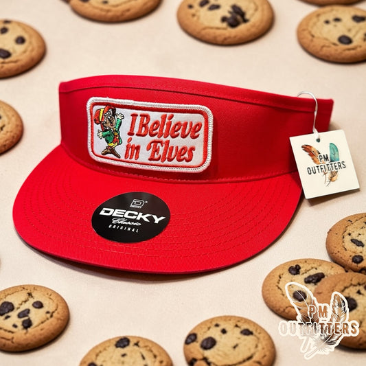 Keebler I Believe in Elves Visor – PM Outfitters Retro Patch | Decky Red Cookie Heritage