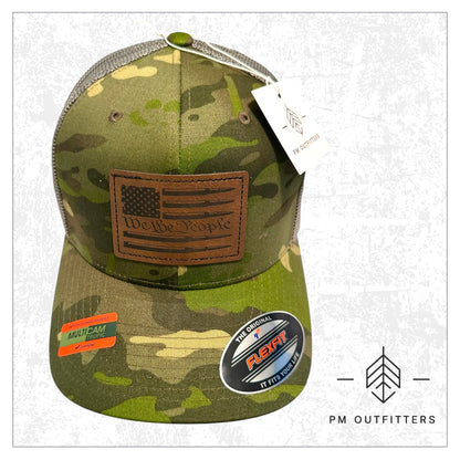 We The People Custom Design Camo FlexFit Trucker