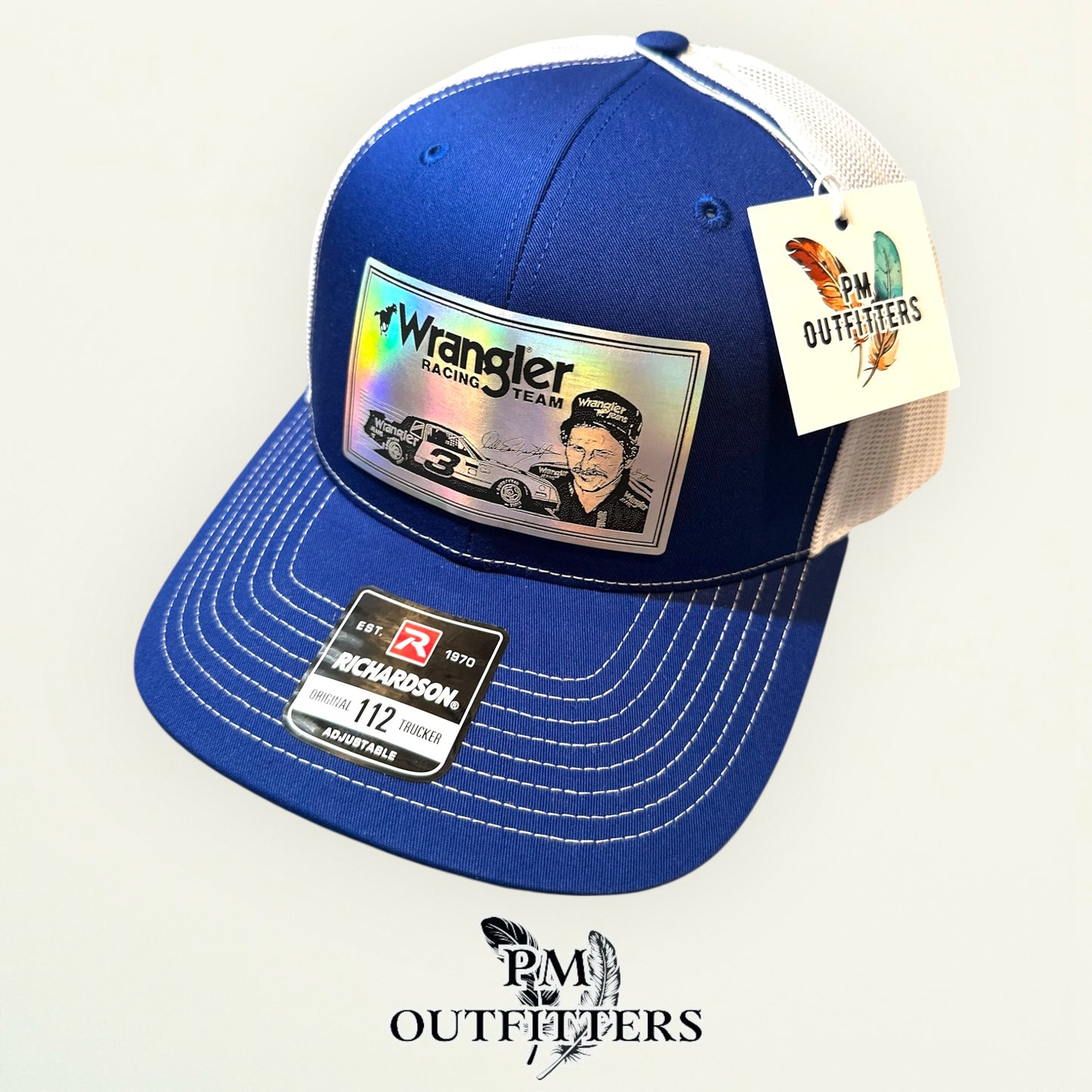 Dale Earnhardt Holographic Wrangler Racing Richardson 112 Trucker Hat Custom