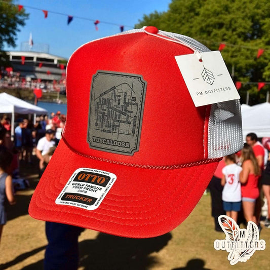 Custom Design University of Alabama Tuscaloosa Map Foam Front Rope Trucker Hat