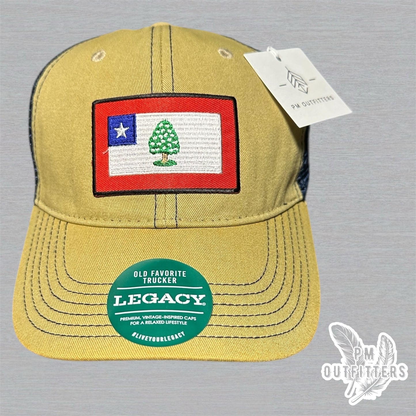 Retro 1861 Mississippi State Flag Patch - Khaki & Navy Legacy Trucker Hat