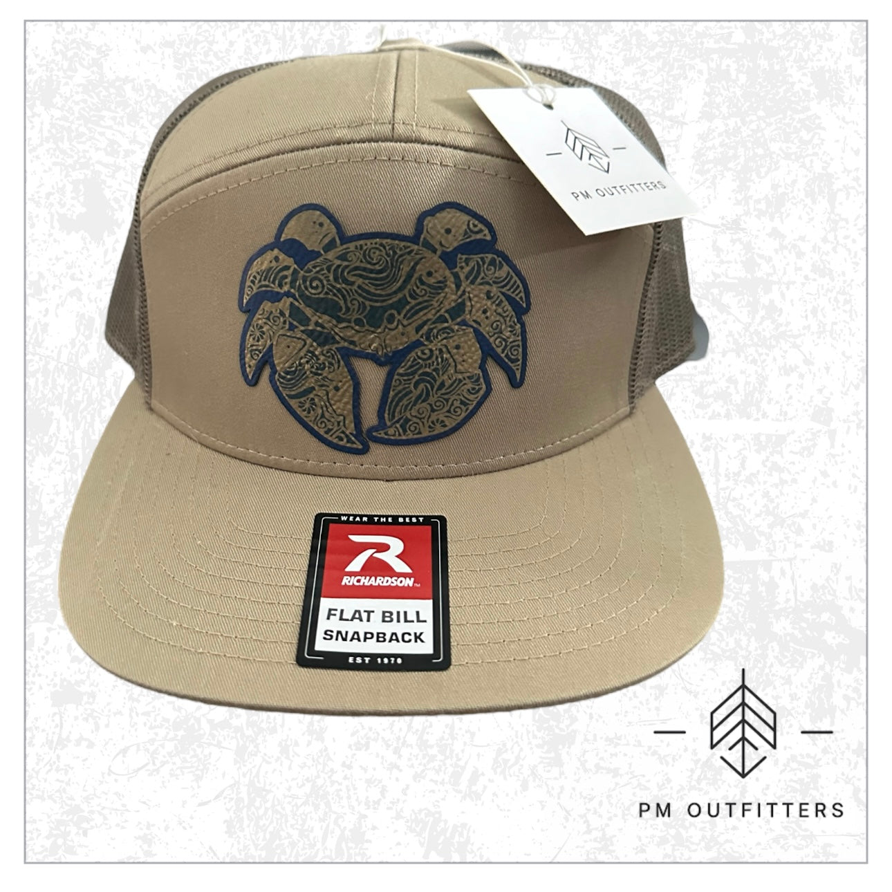 PM Outfitters Custom Blue Crab 7-Panel Trucker Hat
