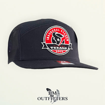 PM Outfitters Houston Texans Inaugural Season 2002 embroidered patch Richardson 168 black trucker hat