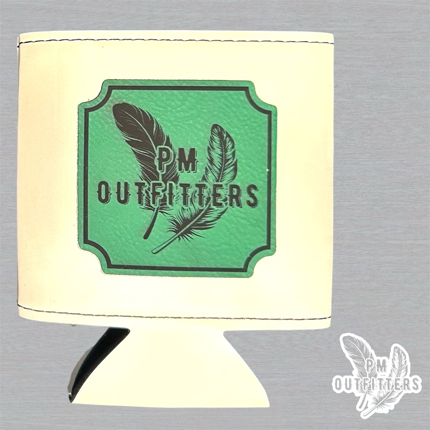 PM Outfitters Custom Laser Engraved Pioneer Seed Premium Leatherette Can Koozie