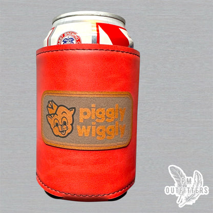 PM Outfitters Custom Laser Engraved Retro Piggly Wiggly Premium Leatherette Can Koozie