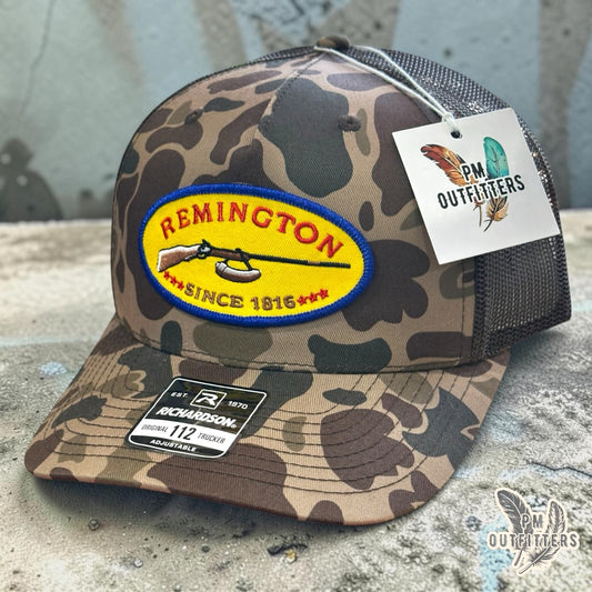 Remington Firearms Trucker Hat | Richardson 112 Bark Duck Camo