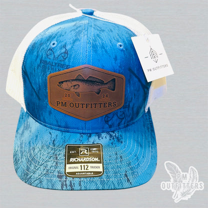 PM Outfitters Custom Logo Speckled Trout Patch | Realtree Fishing Richardson 112 Trucker Hat