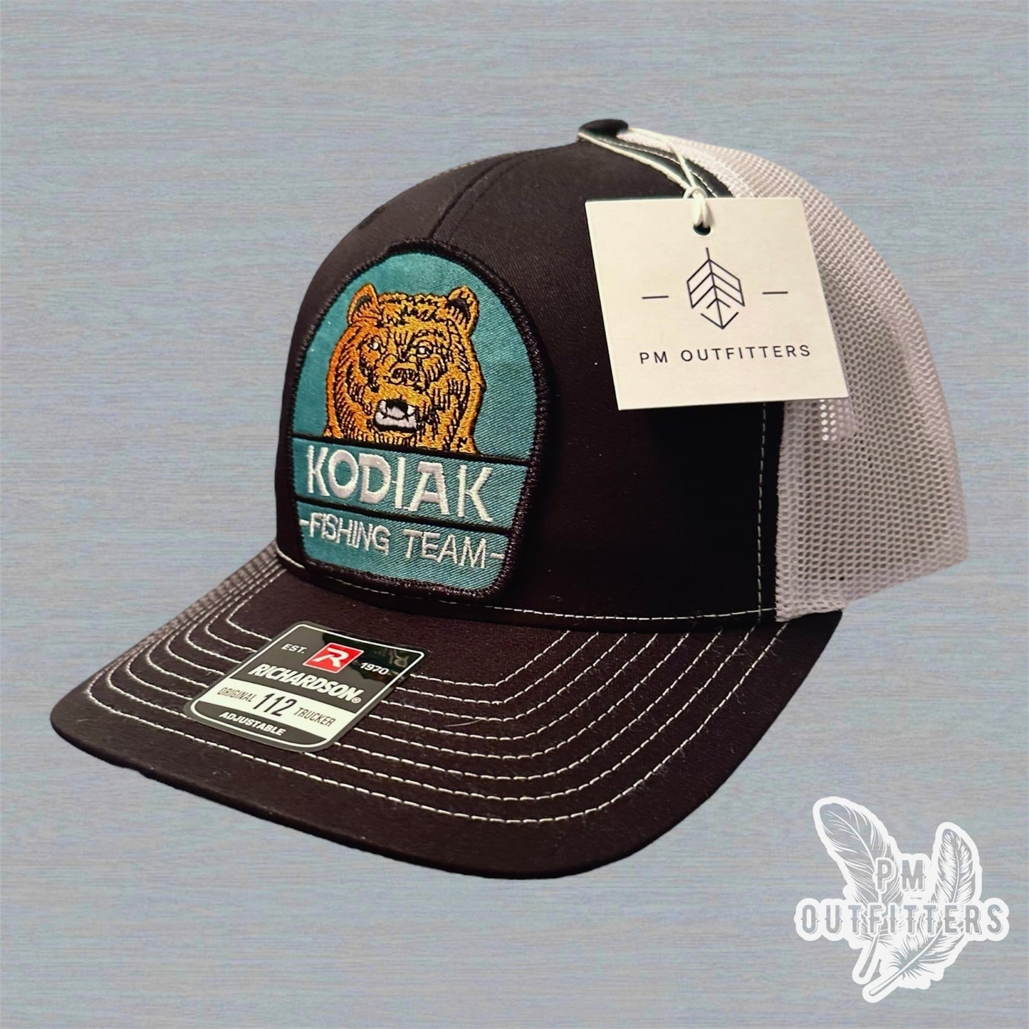 Retro Kodiak Bear Fishing Team Richardson 112 Trucker Hat