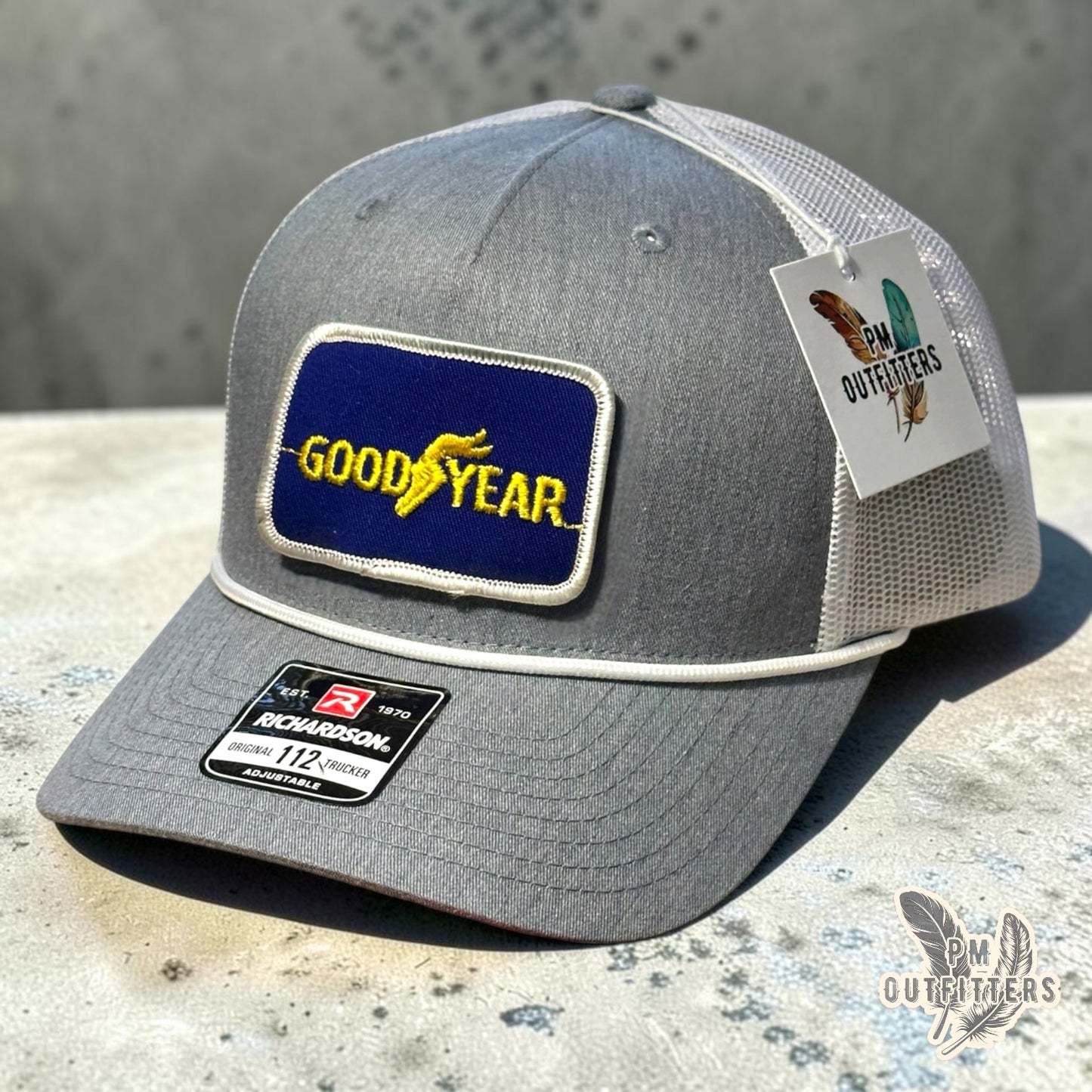 Goodyear Vintage Patch Rope Trucker - Authentic 1970s-80s | Richardson 112 Heather Gray