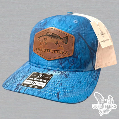PM Outfitters Custom Logo Speckled Trout Patch | Realtree Fishing Richardson 112 Trucker Hat