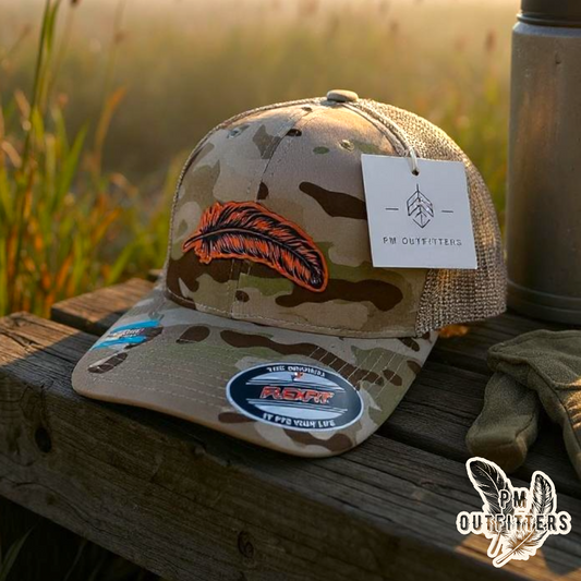 Signature Feather Camo FlexFit Trucker Hat