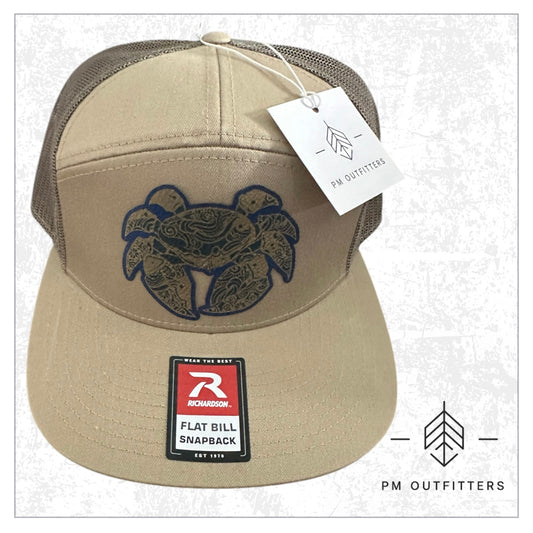 PM Outfitters Custom Blue Crab 7-Panel Trucker Hat