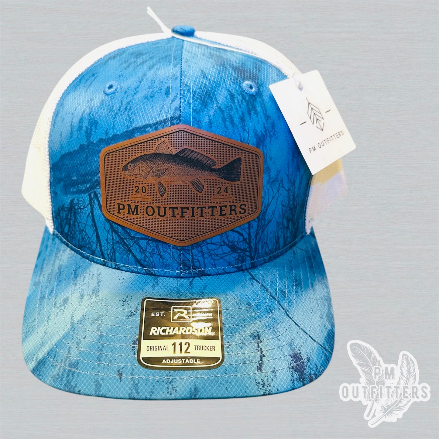 PM Outfitters Custom Logo Redfish Patch | Realtree Fishing Richardson 112 Trucker Hat