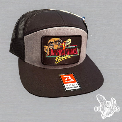 Universal Studios Florida Trucker Hat - Retro Patch Richardson 168 Gray Black