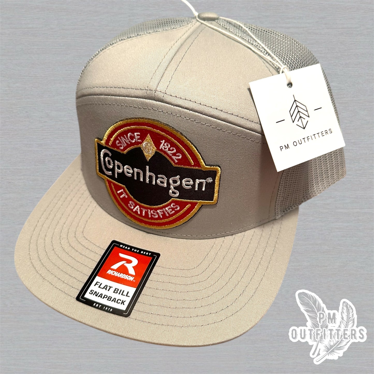Copenhagen Since 1822 It Satisfies Richardson 168 Trucker Hat - Tan Beige 7 Panel Snapback