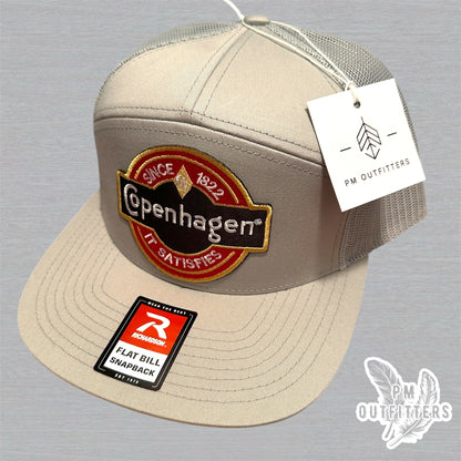 Copenhagen Since 1822 It Satisfies Richardson 168 Trucker Hat - Tan Beige 7 Panel Snapback