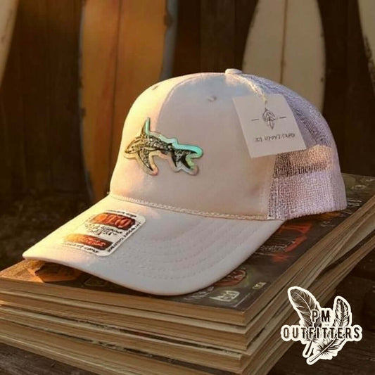 PM Outfitters Custom Design Holographic Tribal Shark Foam Rope Trucker