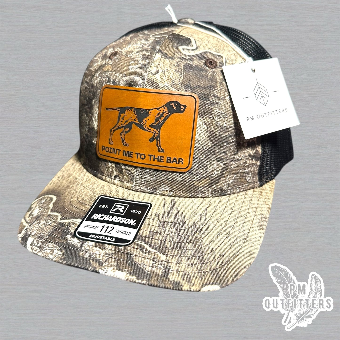 PM Outfitters “Point Me to the Bar” Custom Design - Richardson 112 Realtree Excape Camo Trucker Hat