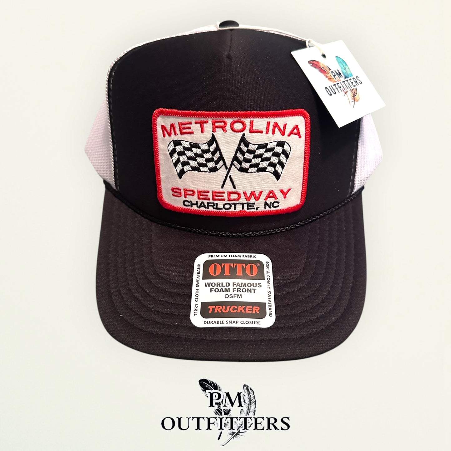Metrolina Speedway Trucker Hat I Retro Foam Front Rope Racing Cap