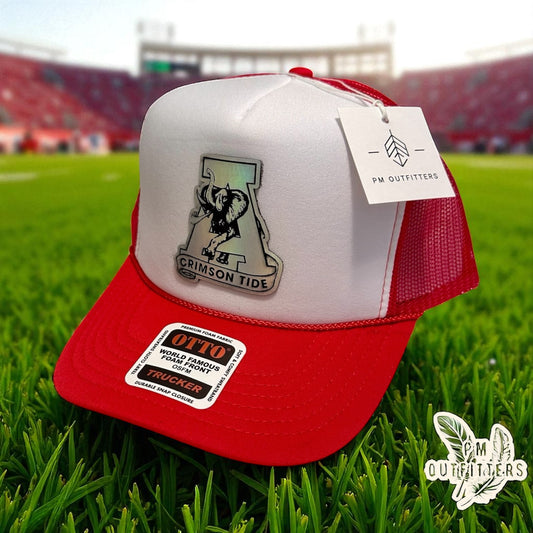 Holographic 80s Crimson Tide Foam Front Rope Trucker Hat