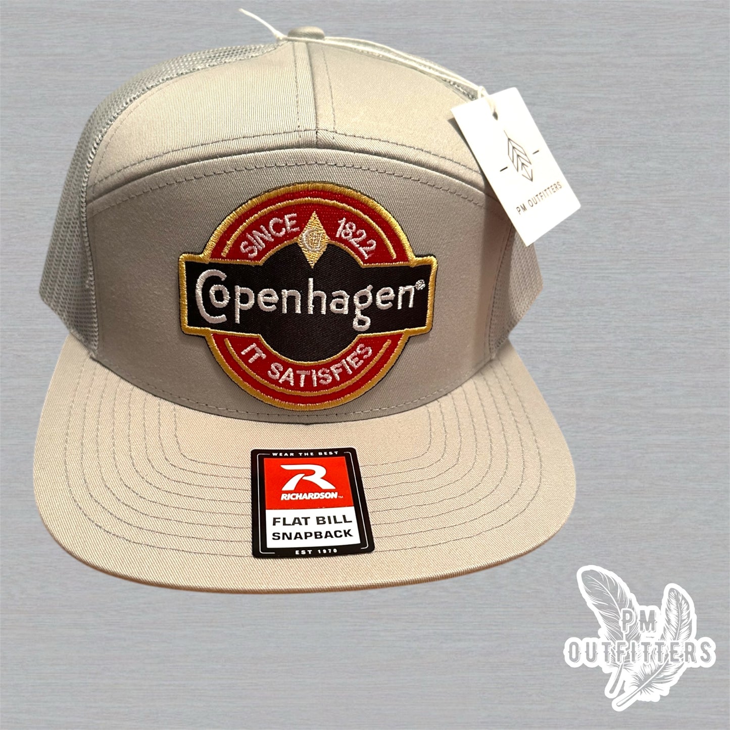 Copenhagen Since 1822 It Satisfies Richardson 168 Trucker Hat - Tan Beige 7 Panel Snapback