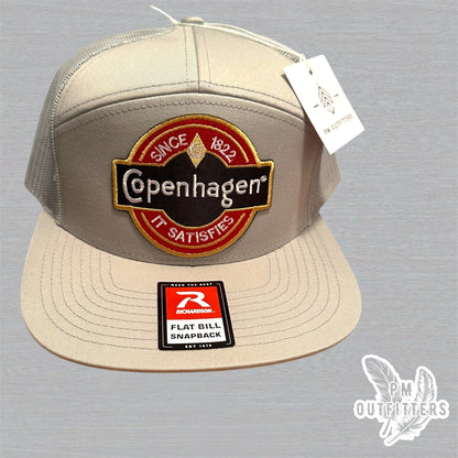 Copenhagen Since 1822 It Satisfies Richardson 168 Trucker Hat - Tan Beige 7 Panel Snapback