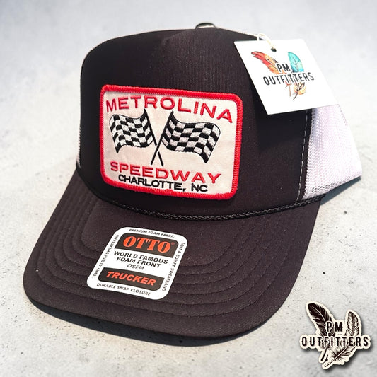 Metrolina Speedway Trucker Hat I Retro Foam Front Rope Racing Cap